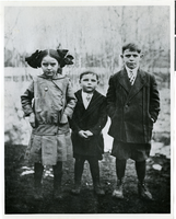 Black-and-white photograph of Wilbur Clark, Merle Clark and Harold Clark, circa 1912-1914
