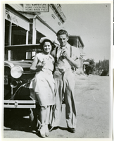 Black-and-white photograph of Wilbur Clark with an unidentified woman, Keyesport, Illinois, 1925