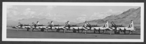 Photograph of United States Air Force Thunderbirds pilots and planes at Nellis Air Force Base, Nevada, March 9, 1981