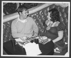 Photograph of Nellis Air Force Base non-commissioned officer of the month, Sergeant James Morgan, and his wife, Kathy, Las Vegas, Nevada, December 17, 1975