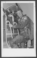 Photograph of military personnel and his plane, Nellis Air Force Base, Nevada, circa 1970s