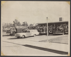 Photograph of fire fighting vehicles, North Las Vegas, May 19, 1966