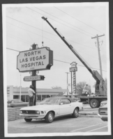 Photograph of the North Las Vegas Hospital sign, Nevada, September 12, 1973