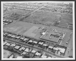 Aerial photograph of C. P. Squires Elementary School, North Las Vegas, Nevada, circa 1960s-1970s