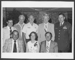 Photograph of Margaret Lilland being honored at a luncheon by her bosses, location unknown, June 18, 1978