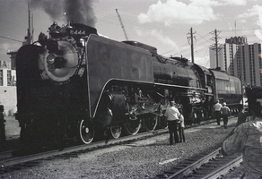 Film transparency of the Las Vegas Day train ride, Las Vegas, circa 1980