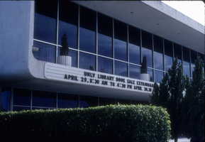 Slide of book sale sign, University of Nevada, Las Vegas, circa 1986