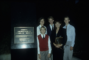 Slide of people at a dedication ceremony, University of Nevada, Las Vegas, circa 1985