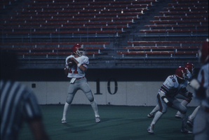 Slide of football players practicing, University of Nevada, Las Vegas, circa early 1980s