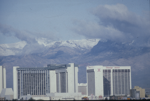Slide of MGM Grand Hotel and Flamingo Hilton, Las Vegas, circa 1984
