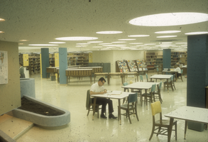 Slide of interior of university library, University of Nevada, Las Vegas, circa 1963