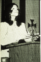 Slide of woman accepting an award, University of Nevada, Las Vegas, circa 1972