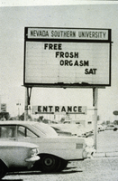 Slide of Nevada Southern University  sign, University of Nevada, Las Vegas, circa 1969