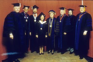 Slide of university officials at a graduation ceremony, University of Nevada, Las Vegas, circa mid-late 1990s