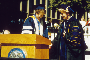Slide of university officials at a graduation ceremony, University of Nevada, Las Vegas, circa mid-late 1990s
