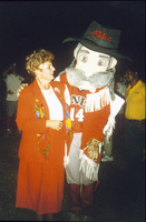 Slide of President Carol C. Harter with UNLV Rebels Mascot, University of Nevada, Las Vegas, circa mid-late 1990s