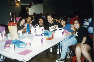 Slide of students at a National Residence Hall Honorary event, University of Nevada, Las Vegas, circa 1990s
