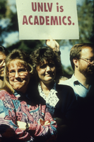 Slide of people demonstrating on campus, University of Nevada, Las Vegas, circa 1990s
