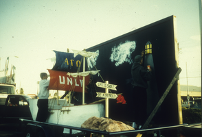 Slide of fraternity parade float, University of Nevada, Las Vegas, circa 1990s