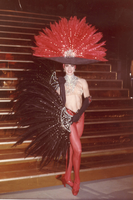 Photograph of Folies Bergere dancer in costume, Tropicana Hotel, Las Vegas, Nevada, circa 1970s-1980s
