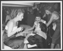 Black-and-white photograph of Wilbur Clark's birthday party, Las Vegas, Nevada, December 27, 1956