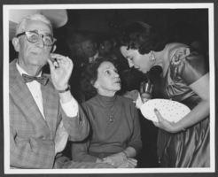 Black-and-white photograph of Wilbur Clark's birthday party, Las Vegas, Nevada, December 27, 1956