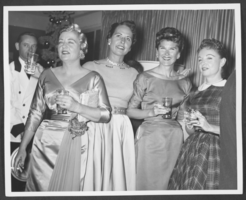 Black-and-white photograph of Wilbur Clark's birthday party, Las Vegas, Nevada, December 27, 1956
