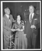 Black-and-white photograph of Wilbur Clark's birthday party, Las Vegas, Nevada, December 27, 1956