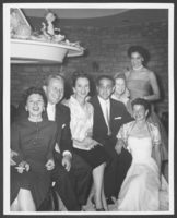 Black-and-white photograph of Wilbur Clark's birthday party, Las Vegas, Nevada, December 27, 1956