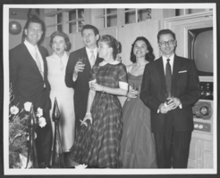 Black-and-white photograph of Wilbur Clark's birthday party, Las Vegas, Nevada, December 27, 1956