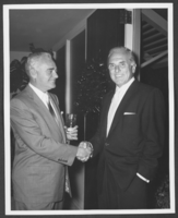 Black-and-white photograph of Wilbur Clark's birthday party, Las Vegas, Nevada, December 27, 1956