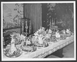 Black-and-white photograph of Wilbur Clark's birthday party, Las Vegas, Nevada, December 27, 1956