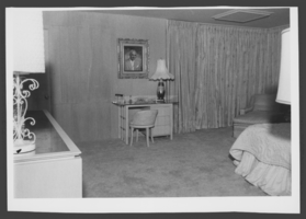 Black-and-white photograph of Wilbur Clark's home, Las Vegas, October 1955