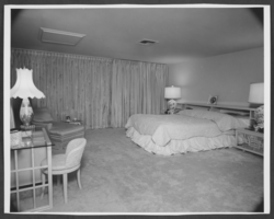 Black-and-white photograph of Wilbur Clark's home, Las Vegas, October 1955