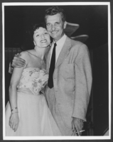 Black-and-white photograph of Toni Clark and Chet Lauck, location unknown, circa 1950s