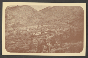 Postcard of cutting operation camp, Belleville, Nevada, 1880s