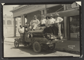 Photograph of people in front of First State Bank, Las Vegas, 1936