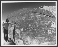 Photograph of petroglyphs, circa mid 1900s -late 1900s