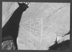Photograph of petroglyphs, 1975
