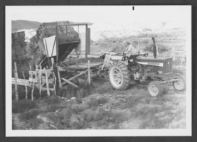 Photograph of man hauling hay, Panaca, Nevada, circa 1970s
