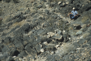 Slide of ancient trails of Spanish horses, Nevada, circa 1960s - 1983