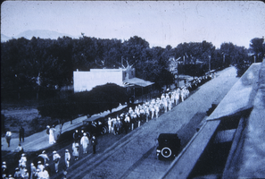Slide of a parade on Fremont Street, Las Vegas, circa early 1900s