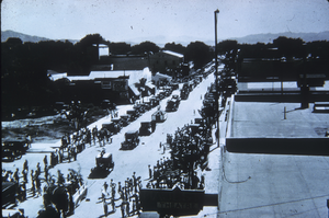 Slide of a parade on Fremont Street, Las Vegas, circa early 1900s