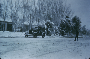 Slide of snow-covered Las Vegas, circa 1930s