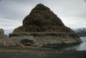 Slide of a tufa deposit in Pyramid Lake, Nevada, circa 1970s