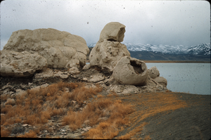 Slide of the rock formation known as The Squaw and Her Basket, Pyramid Lake, Nevada, circa 1970s