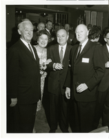 Photograph of Brigadier General Joe Battley, Mrs. William Stuart, Robert Fiedman, and William M. Stuart at the Sands Hotel and Casino, Las Vegas, February 11, 1963