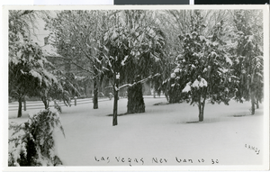 Photograph of a snowstorm, Las Vegas, January 10, 1930