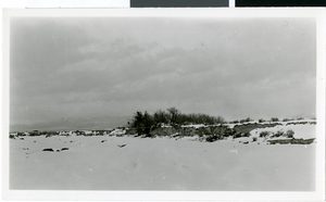 Photograph of a desert covered in snow, Las Vegas, circa 1930