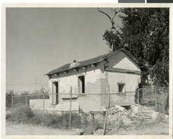 Photograph of an adobe brick structure on Kyle Ranch, North Las Vegas, circa 1970s